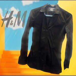 H&M Elegant Black Long-Sleeve Shirt